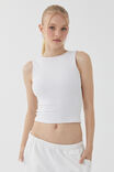 Tara Rib Backless Tank, WHITE - alternate image 1