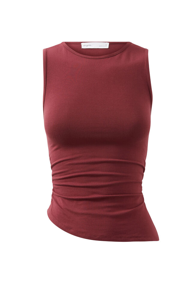 Soft Blair Ruched Tank, DARK PLUM