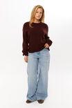 Romee Crew Neck Knit Jumper, WINTER WINE - alternate image 2