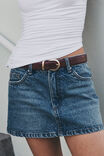 Croc Textured Belt, DEEP CHERRY/GOLD - alternate image 1