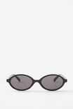 Addie Classic Oval Sunglasses, BLACK - alternate image 3