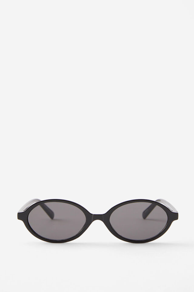 Addie Classic Oval Sunglasses, BLACK