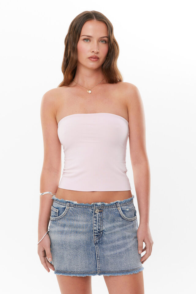 Frayed Denim Mini Skirt, VALLEY BLUE