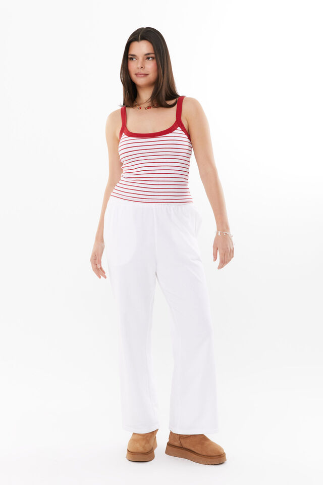 Riri Scoop Neck Tank, RED STRIPE