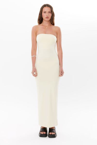 Super Smooth Strapless Maxi Dress, ICED YELLOW
