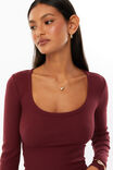 Riri Scoop Neck Long Sleeve, DARK PLUM - alternate image 4