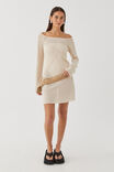 Jessa Bell Sleeve Knit Mini Dress, VANILLA BEIGE - alternate image 4
