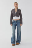 Carli Cropped Blazer, CHROME GREY PINSTRIPE - alternate image 2