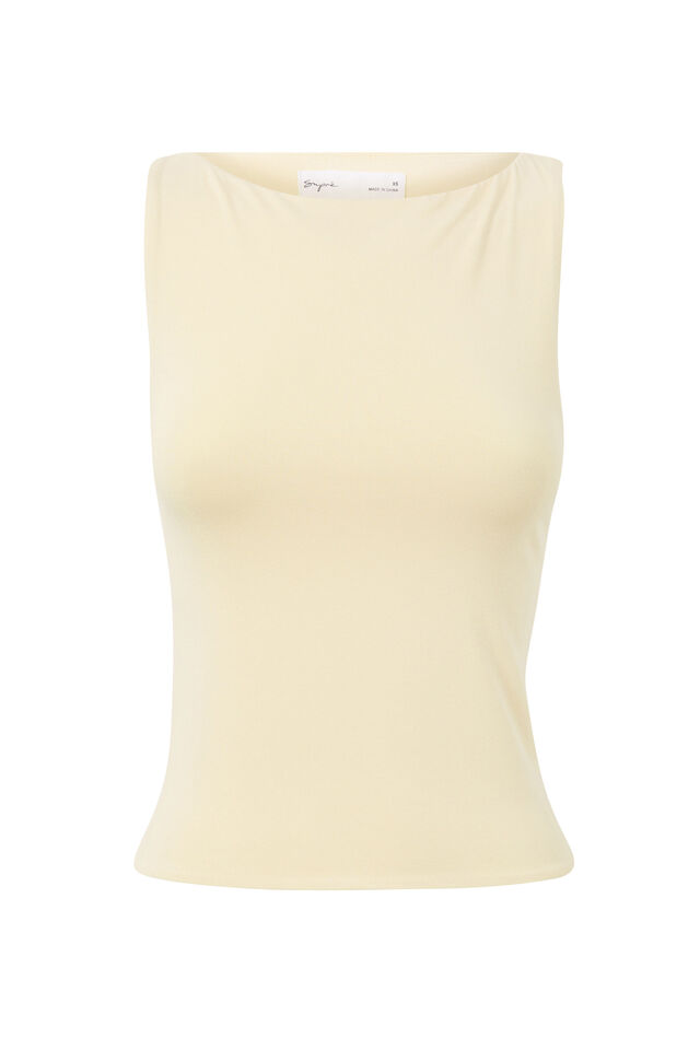 Soft Boat Neck Top, BANANA YELLOW