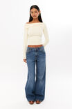 Immy Fold Back Knit Top, BUTTER CREAM - alternate image 2