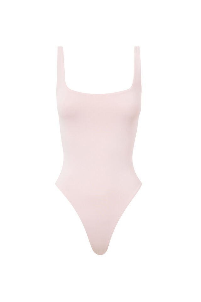 Luxe Square Scoop Bodysuit, SHERBERT PINK