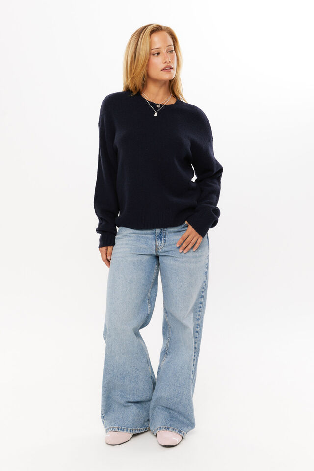 Romee Crew Neck Knit Jumper, MIDNIGHT NAVY