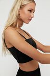 Sally Fitted Crop Top, BLACK