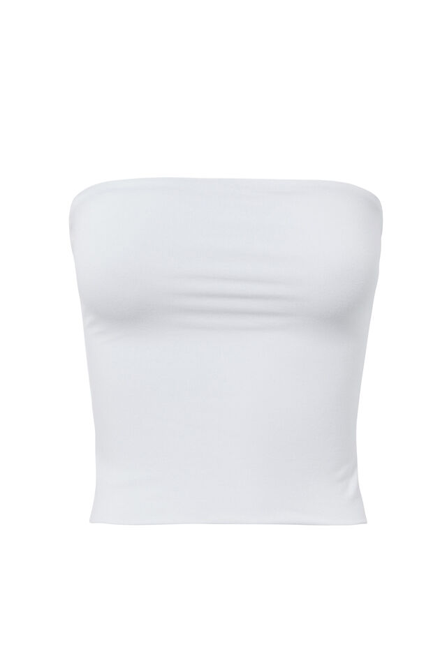 Soft Longline Tube Top, WHITE