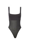 Sheer Luxe Square Neck Bodysuit, BLACK - alternate image 6