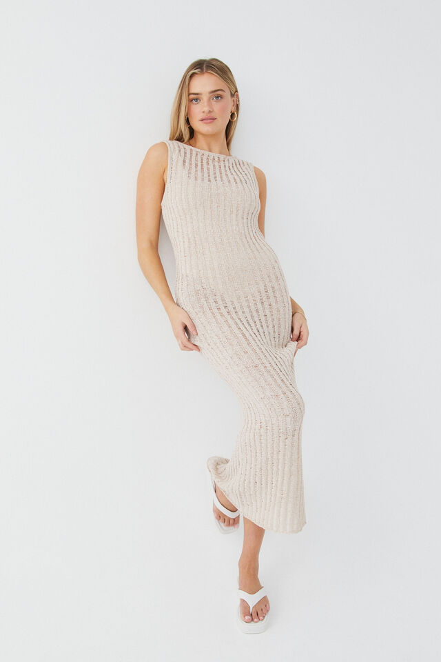 Collective Dress - Nadia Open Knit Maxi Dress sixth image