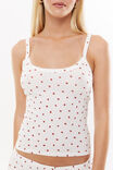 Kiki Scoop Neck Tank, STRAWBERRIES WHITE - alternate image 4