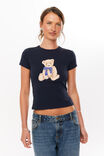 Teddy Bear Graphic T-Shirt, MIDNIGHT NAVY/TEDDY BEAR - alternate image 1