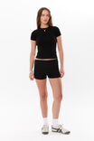Cotton Fitted Tee, BLACK - alternate image 2