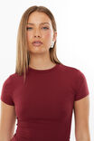 Luxe Longline Tee, DEEP CHERRY - alternate image 4