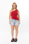 Soft Amelia One Shoulder Top, LIPSTICK RED - alternate image 2