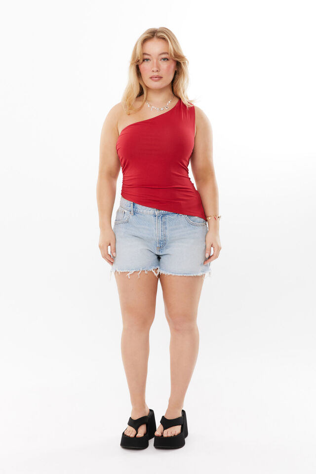 Soft Amelia One Shoulder Top, LIPSTICK RED