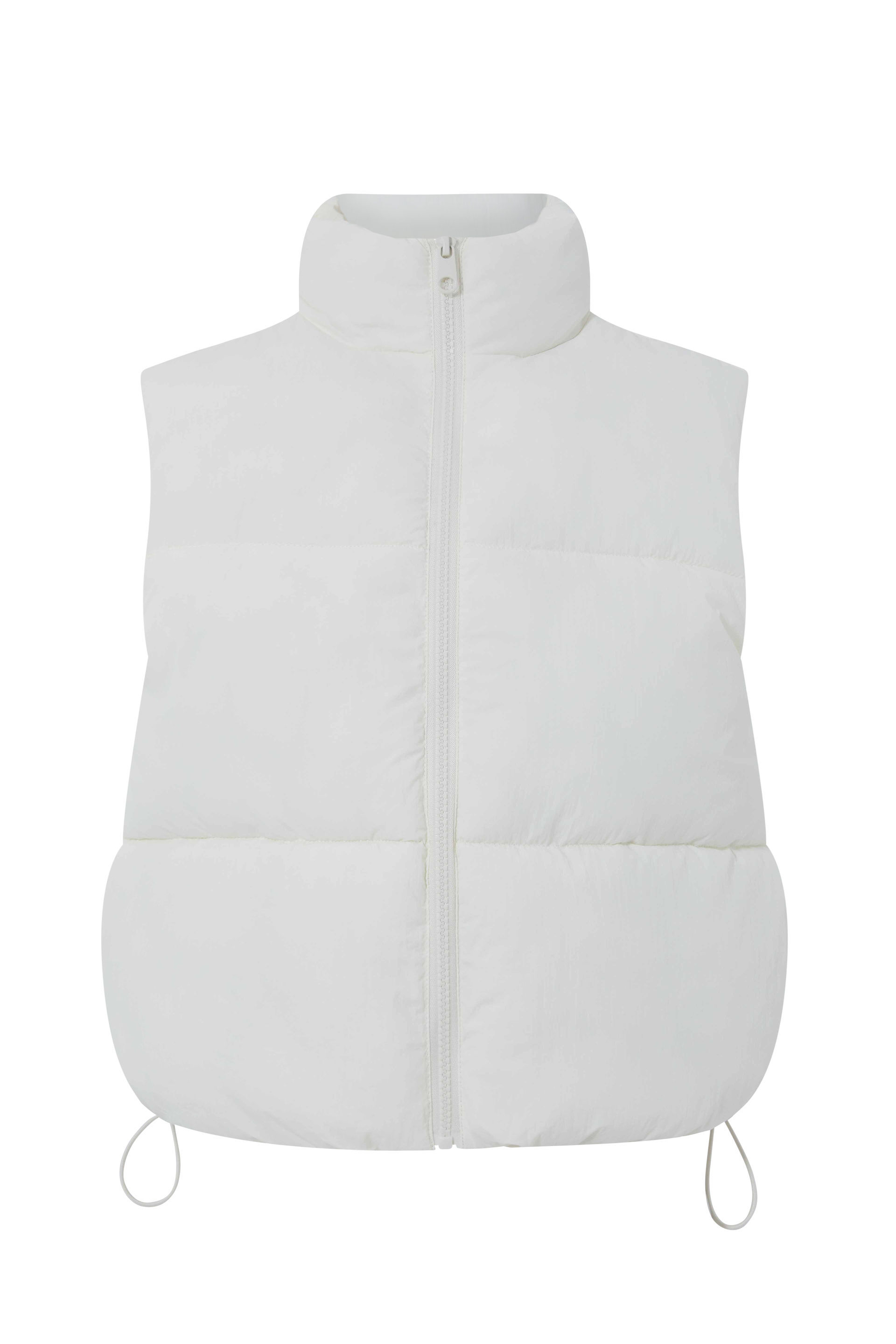 White puffer vest top