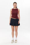 Soft Blair Ruched Tank, DARK PLUM - alternate image 2