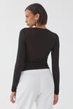 Margot Knit Long Sleeve Top, BLACK - alternate image 3