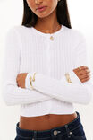 Quinny Cable Knit Cardi, SUMMER WHITE - alternate image 3