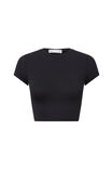 Luxe Cropped Short Sleeve Top, BLACK - alternate image 7