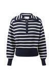 Jacqui Quarter Zip Knit Jumper, MERINGUE WHITE/NAVY LEAGUE - alternate image 6