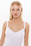 Kayla Shirred Cami, WHITE - alternate image 4