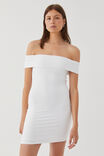 Luxe Off Shoulder Dress, WHITE - alternate image 1