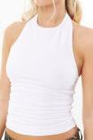 Kristi Ruched Halter Top, WHITE - alternate image 4