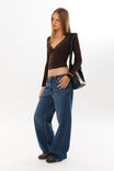 Luxe Georgia Long Sleeve Top, DEEP CHOC - alternate image 2