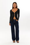 Super Smooth Celine Long Sleeve Top, BLACK - alternate image 2