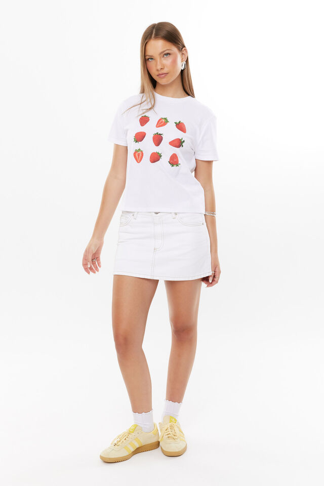 Everyday Graphic Tee, WHITE/STRAWBERRIES