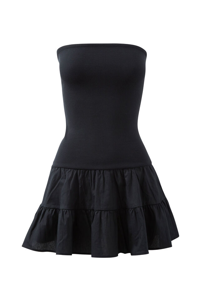 Sarah Strapless Mini Dress, BLACK