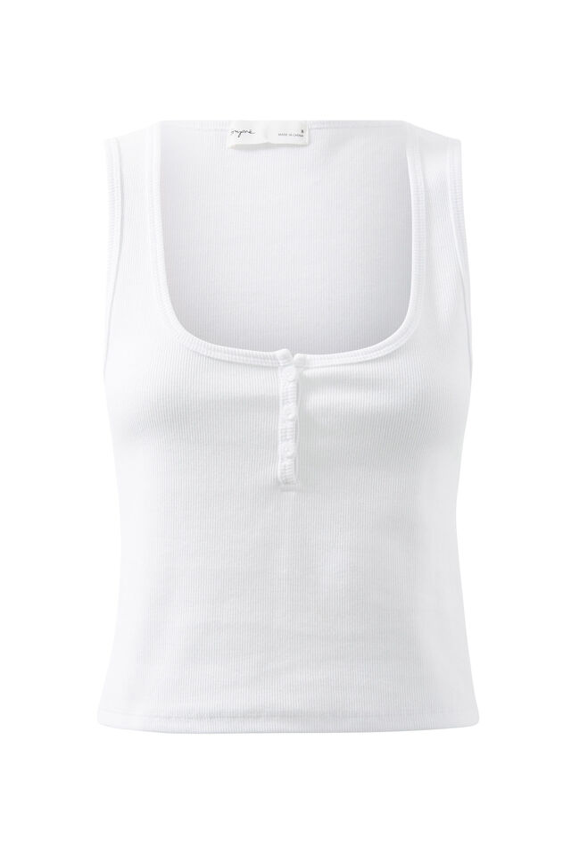 Hailey Henley Tank, WHITE