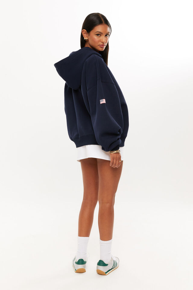 New York Oversized Fleece Hoodie, NIGHT NAVY/NEW YORK