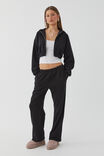 Jolie Cropped Zip Through Hoodie, BLACK - alternate image 2