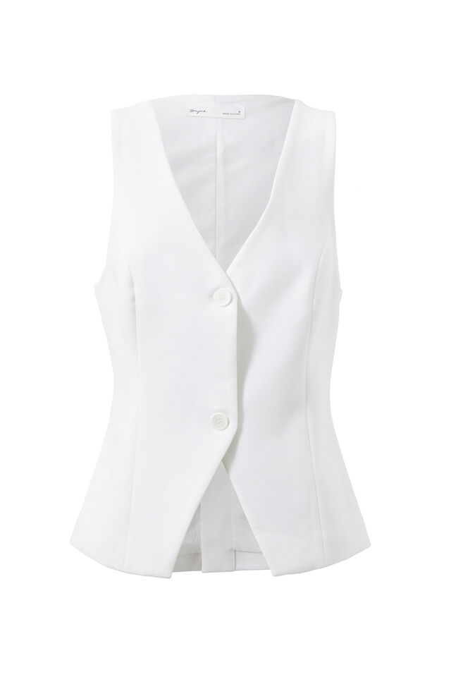 Taylor Longline Vest, WHITE