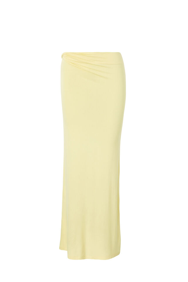 Soft Twist Maxi Skirt, GOLDEN BUTTER