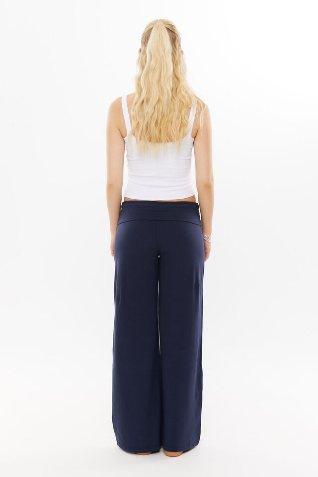 Fold Back Wide Leg Pant, ALL STAR NAVY