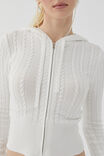 Starlette Zip Through Cable Knit, SUMMER WHITE - alternate image 4
