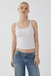 Paris Scoop Neck Tank, WHITE - alternate image 1