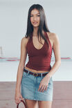 Luxe Halter Top, DEEP CHERRY - alternate image 1