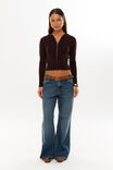 Katie Zip Through Knit Hoodie, CHOC CHERRY - alternate image 5