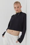 Marley Mock Neck Knit Jumper, BLACK - alternate image 1